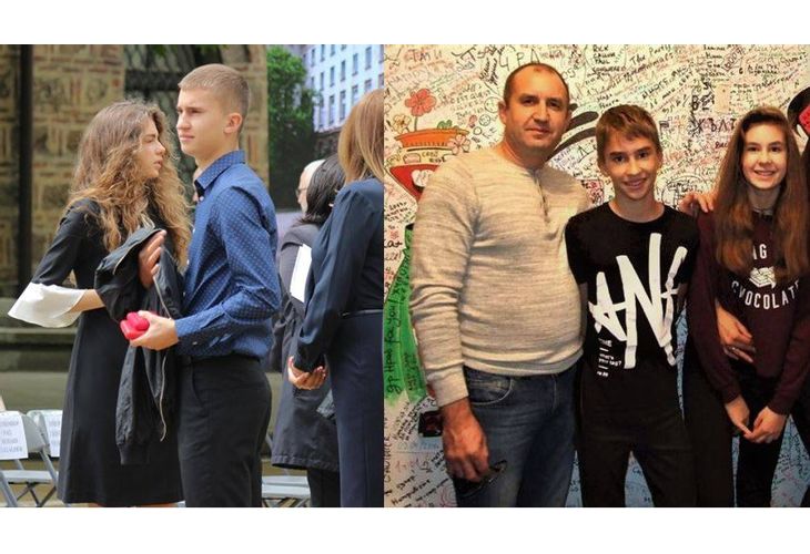Румен Радев със сина си Георги и дъщеря си Дарина