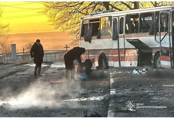 Удареният от руските терористи автобус