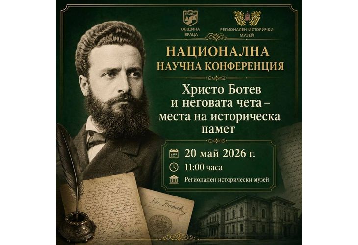 Враца събира учени и изследователи в национална конференция, посветена на  Христо Ботев и неговата чета
